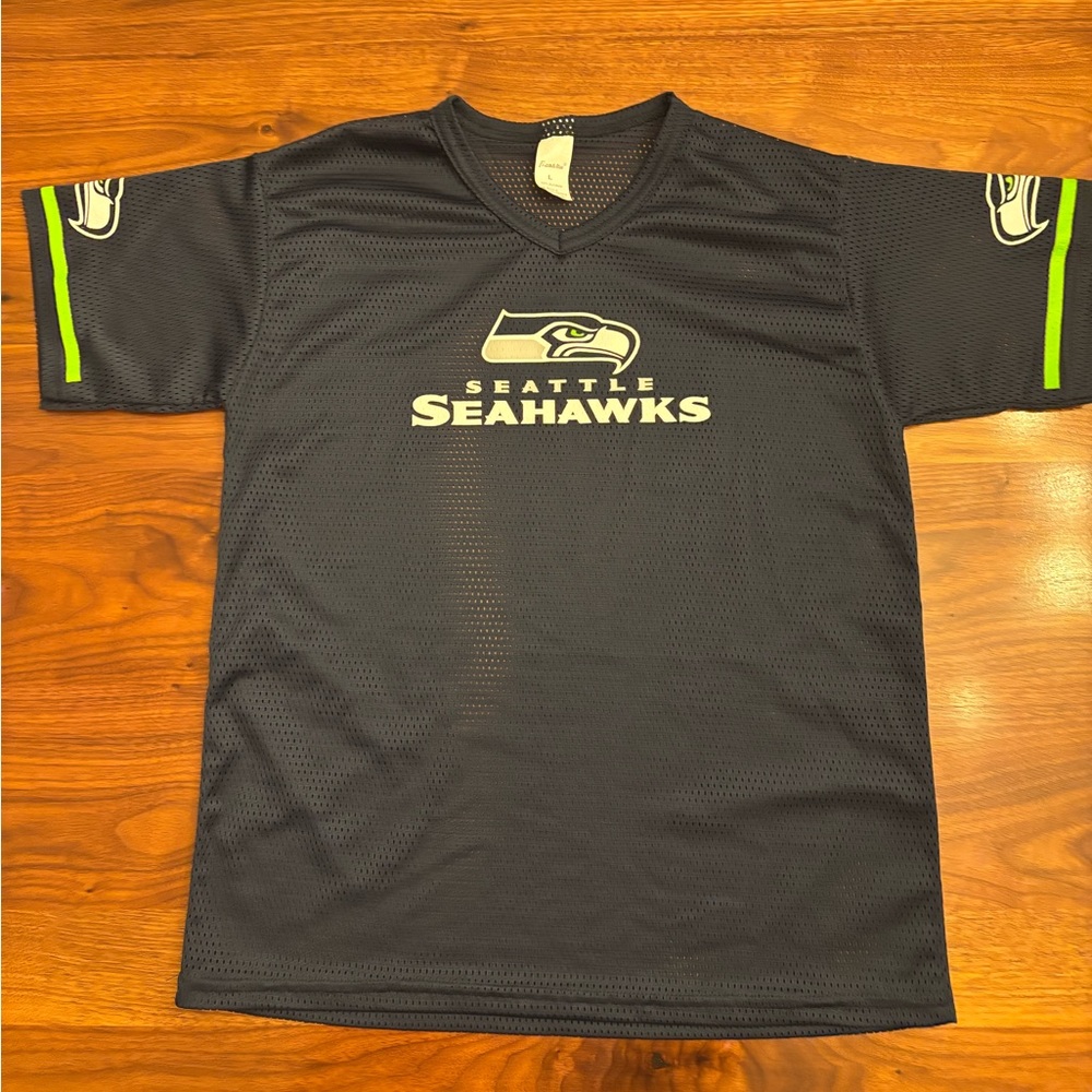Seattle Seahawks Mesh Jersey. Youth size L. Navy. NFL. Like new.